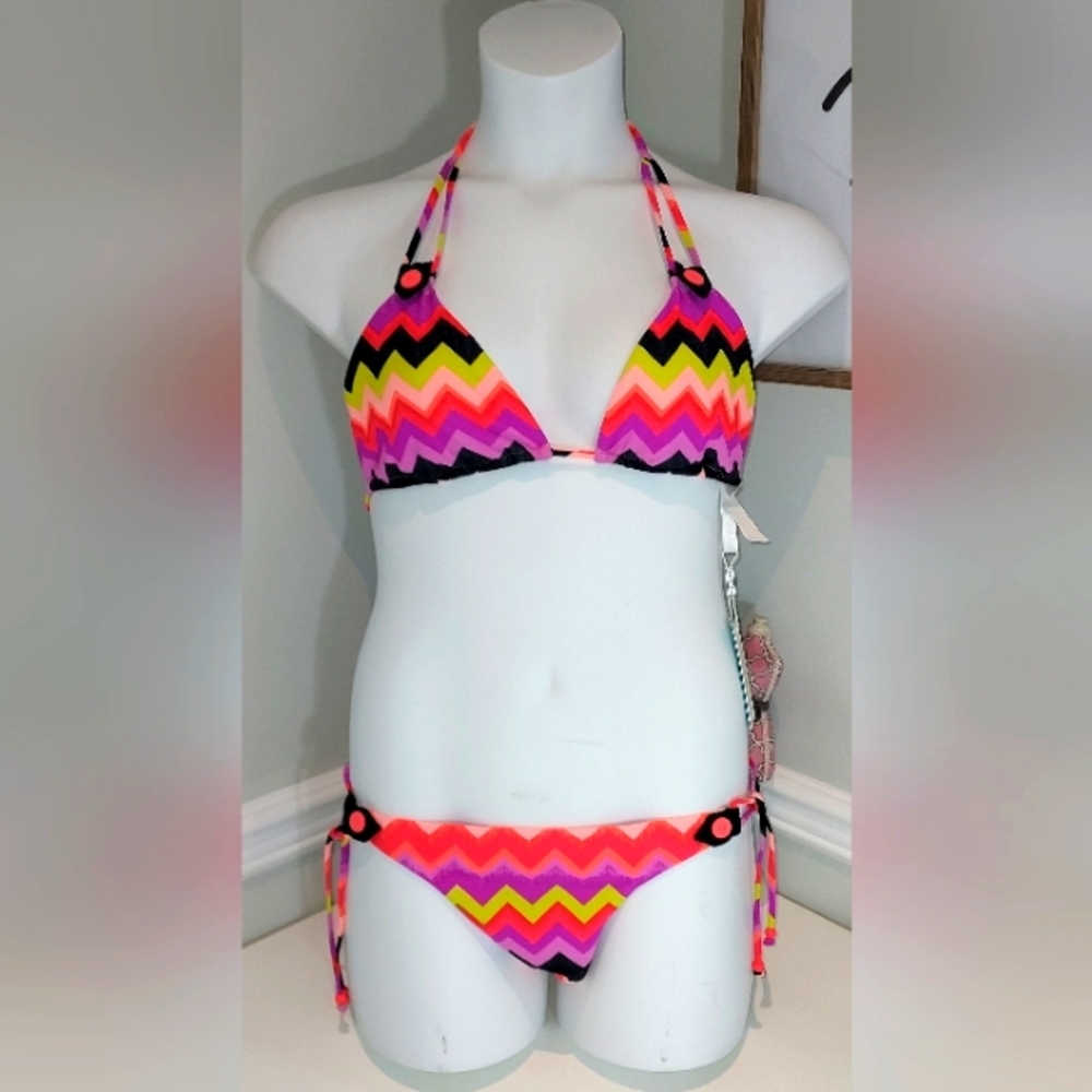 Seafolly Australia Multicolored Two Piece Brazilian  Bikini Set NWT